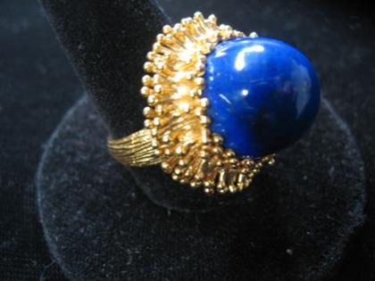 18 karat yellow gold lapis cocktail 4be45