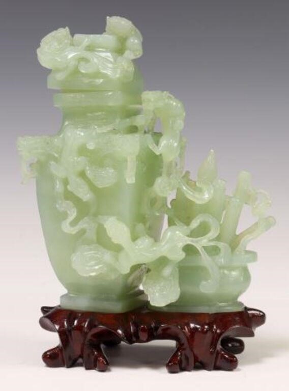 CHINESE CARVED GREEN HARDSTONE 2f6ebc