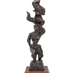 Chaim Gross American 1904 1991 Acrobats bronze inscribed 2f6ee9