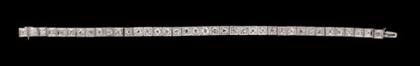 Platinum and diamond line bracelet