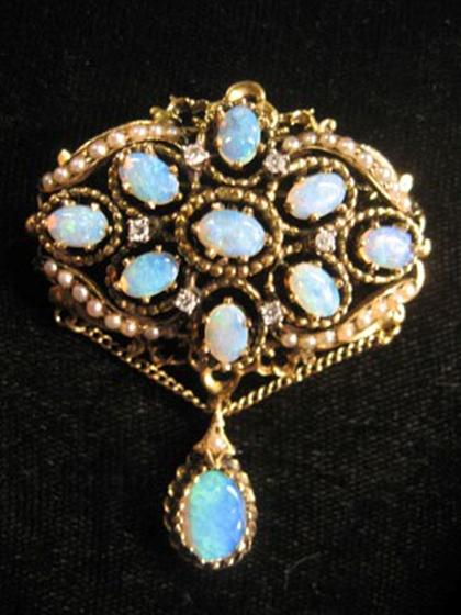 Opal pearl and diamond chatelaine 4be51