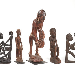 Five Asmat Wood Figures Papua New 2f6f30