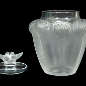 A Lalique Bali Vase and a Deux 2f6f8c