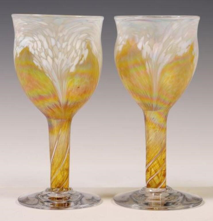  2 RON HINKLE HAND BLOWN ART GLASS 2f6f9c