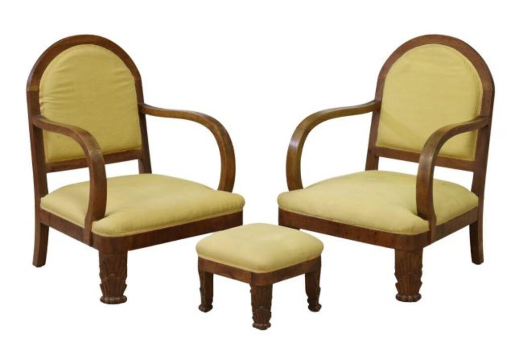 (3) ITALIAN ART DECO ARMCHAIRS