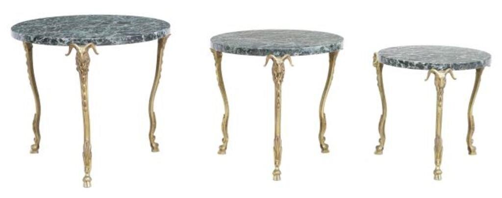  3 DIMINUTIVE FRENCH MARBLE TOP 2f7074