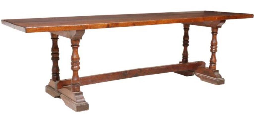 OAK MONASTERY TRESTLE TABLE, 97.25"LOak