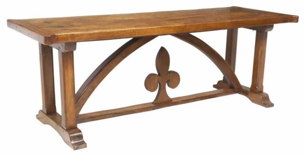 PROVINCIAL OAK FLEUR DE LIS TRESTLE 2f70f8