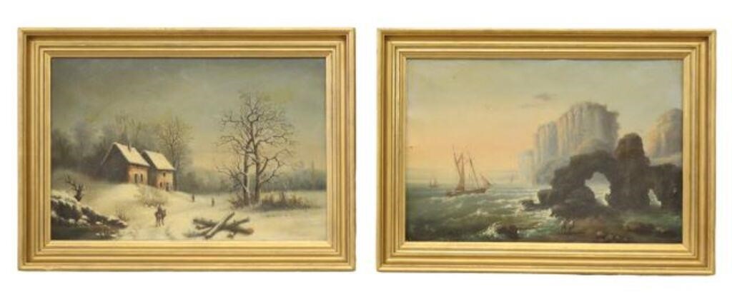  2 FRENCH SCHOOL LANDSCAPE PAINTINGS lot 2f7130