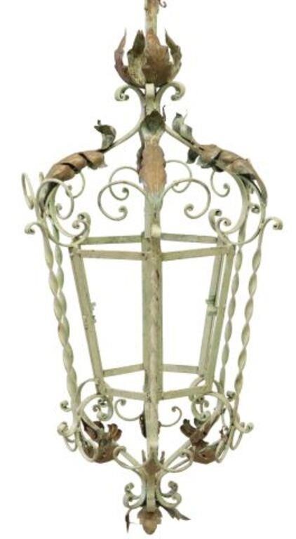 LARGE PAINTED WROUGHT IRON HANGING