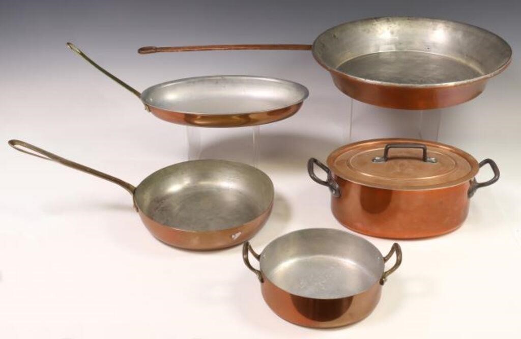  5 ITALIAN COPPER METAL KITCHENWARE 2f717a