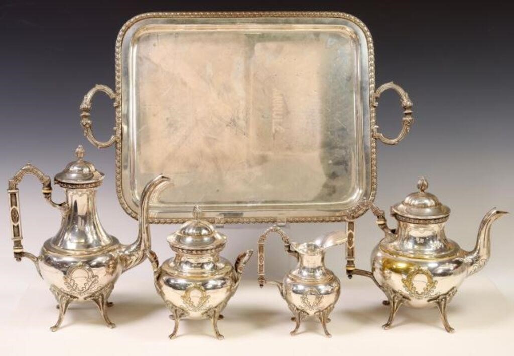  5 SILVERPLATE TEA COFFEE SERVICE lot 2f71bc