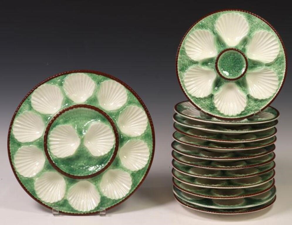  13 FRENCH FAIENCE OYSTER SERVICE lot 2f71bf