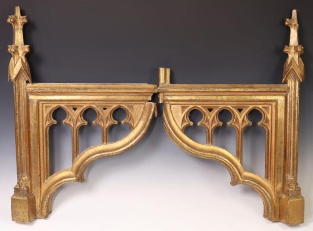 2 GOTHIC REVIVAL GILTWOOD ARCHITECTURAL 2f720d