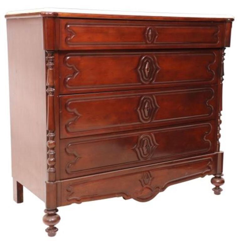 SPANISH MARBLE TOP MAHOGANY COMMODESpanish 2f7242