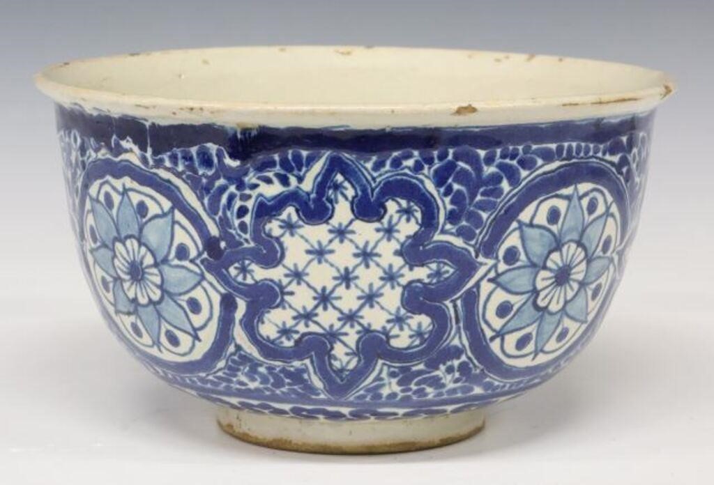 TALAVERA BLUE & WHITE GLAZED POTTERY