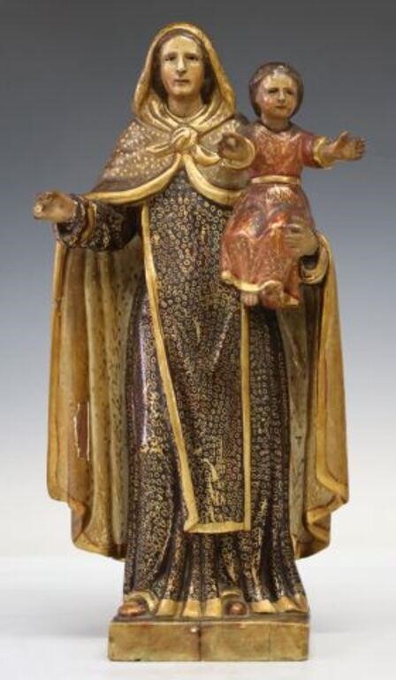 SPANISH CARVED RELIGIOUS MADDONA 2f72d4