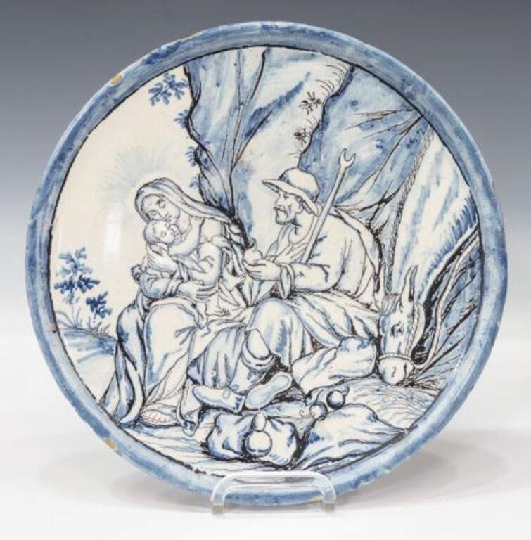 ITALIAN HOLY FAMILY MAJOLICA COMPOTE 2f72e6