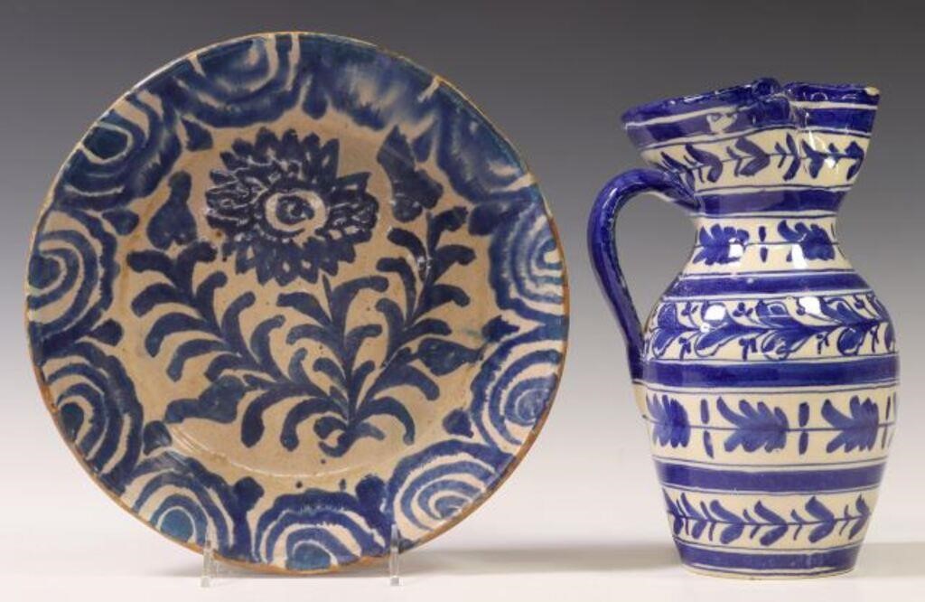  2 SPANISH BLUE WHITE TALAVERA 2f7307