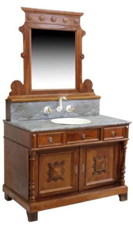 CONTINENTAL MARBLE-TOP CABINET,