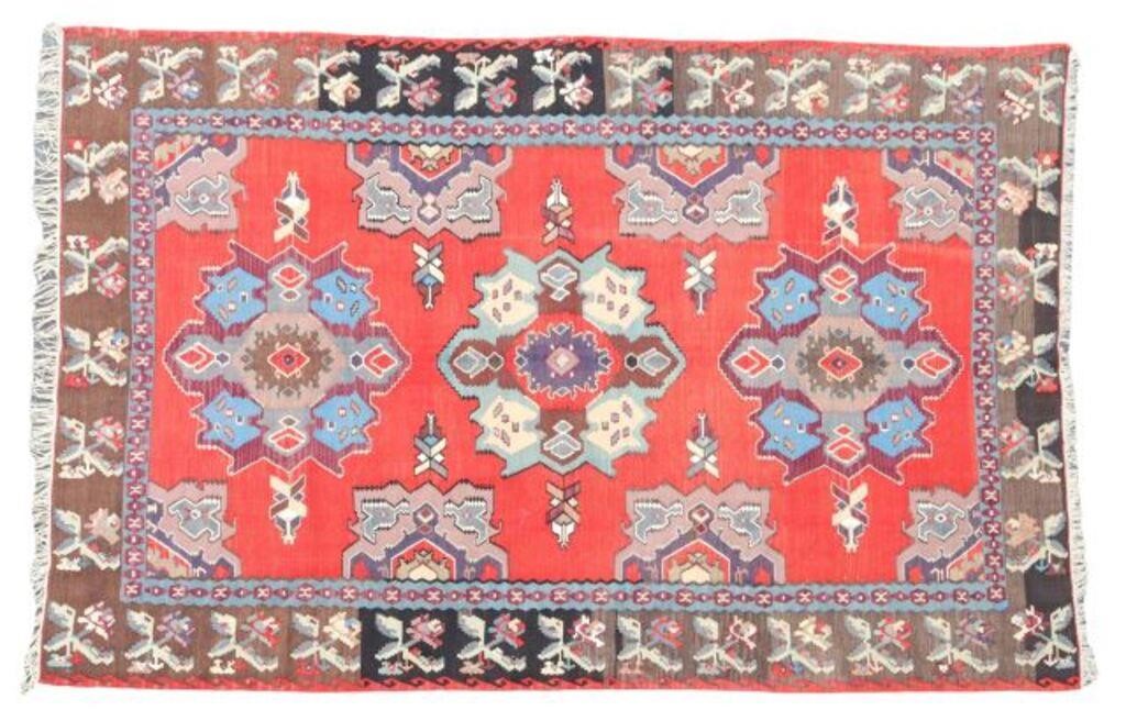 HAND-TIED TURKISH KILIM RUG, 9'9"