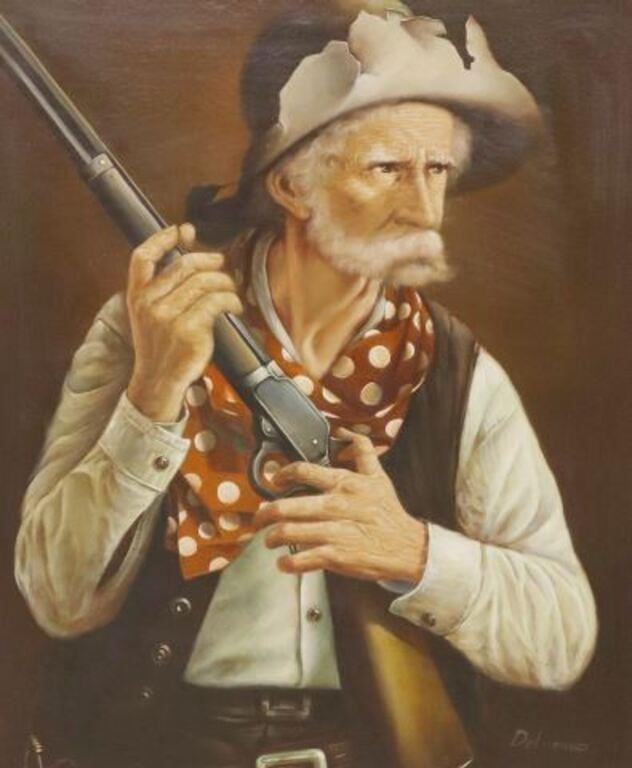 SIGNED DELMENDO COWBOY WITH RIFLE