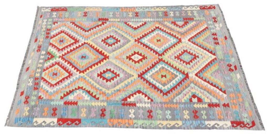 HAND-TIED KILIM RUG, 9'9" X 7'8"Hand-tied