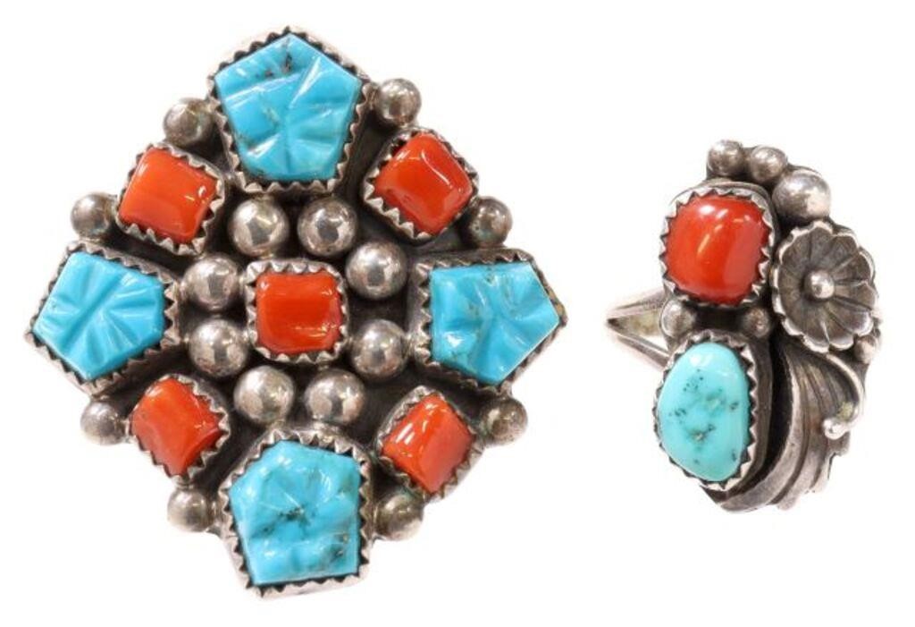 (2) NATIVE AMERICAN TURQUOISE &