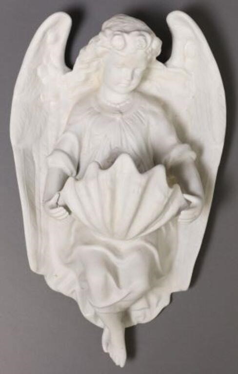 FRENCH BISQUE PORCELAIN ANGEL HOLY