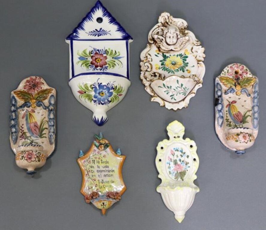 (6) CONTINENTAL RELIGIOUS FAIENCE