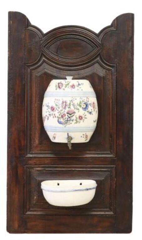 FRENCH HAND-PAINTED FAIENCE LAVABO FOUNTAINFrench