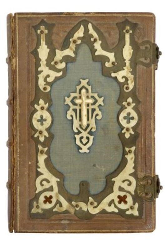 GERMAN LEATHER BOUND PRAYER BOOK  2f7369