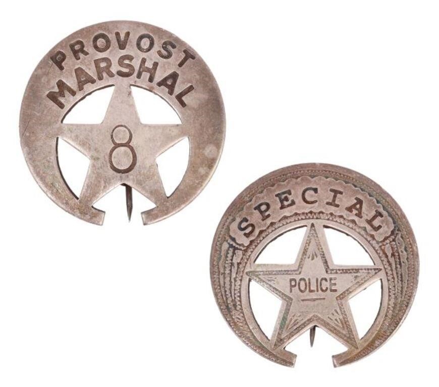 (2) BADGES: 'SPECIAL POLICE' &