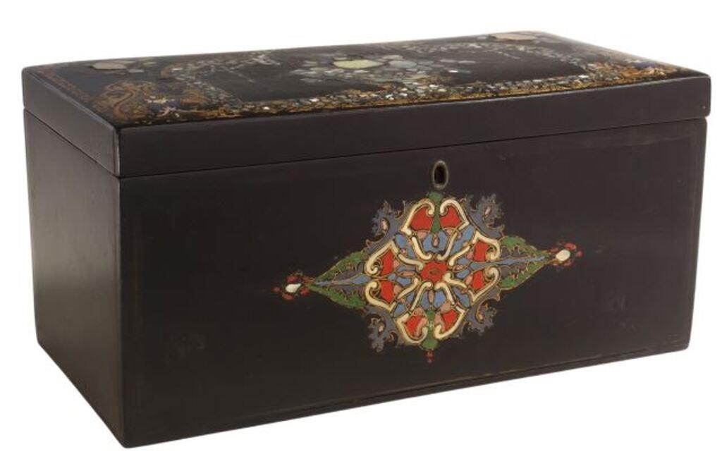 VICTORIAN LACQUERED INLAID PAPIER MACHE 2f738b