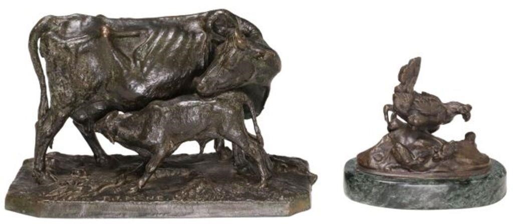  2 BRONZE ANIMAL SCULPTURES AFTER 2f73bb