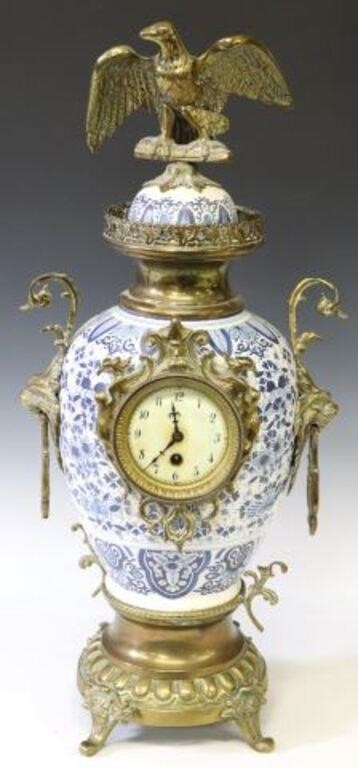 DELFT BLUE & WHITE PORCELAIN GILT