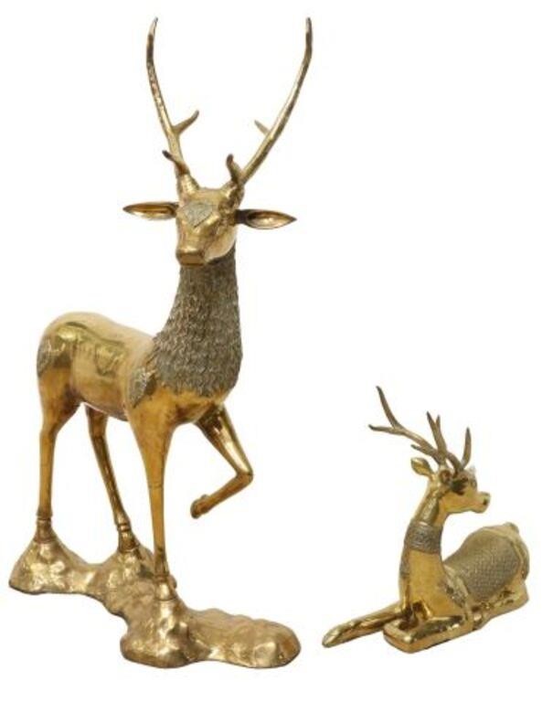 2) SARREID LTD. (ATTR.) GILT METAL DEER