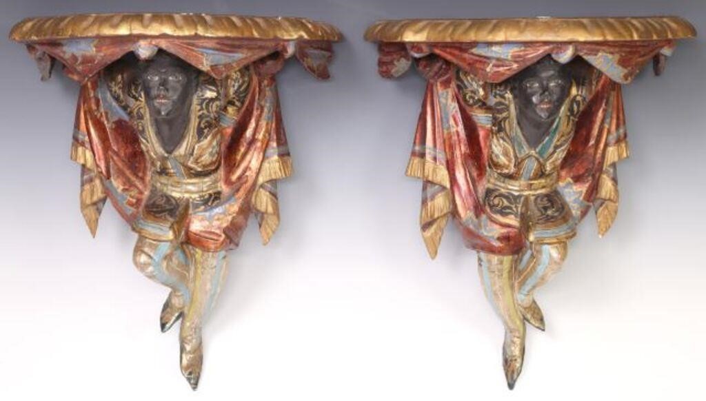 2 VENETIAN PARCEL GILT BLACKAMOOR 2f7407