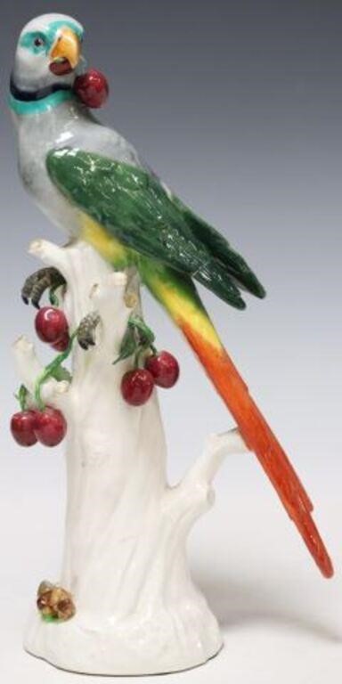 GERMAN MEISSEN PORCELAIN PARROT WITH