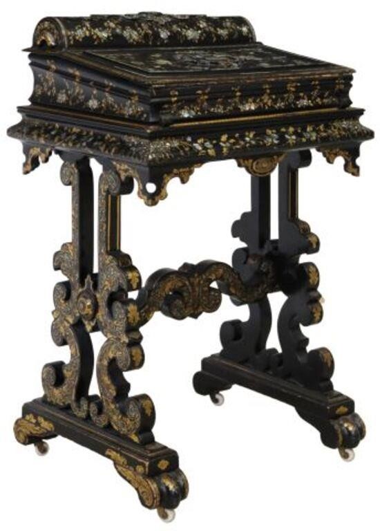 VICTORIAN INLAID PAPIER MACHE DESK 2f745d