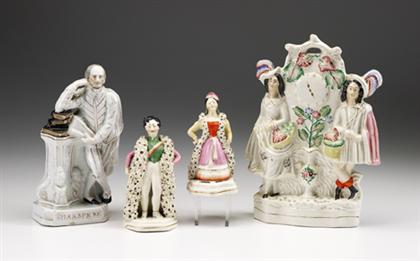 Four polychrome Staffordshire figures 4bb33