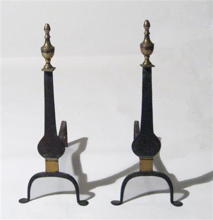 Pair of Classical brass and wrought-iron
