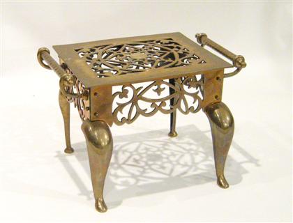 Brass and iron trivet    Of rectangular