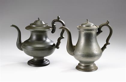 Two pewter coffeepots 19th century 4bb7f