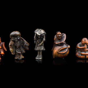 Five Japanese Figural Form Netsuke 19th 20th 2f53f7