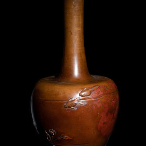 A Japanese Bronze Bottle Vase Early 2f5417