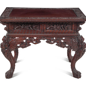 A Japanese Export Carved Hardwood 2f543f