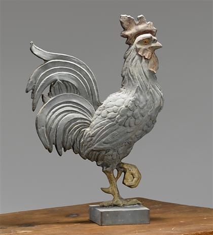 Molded zinc rooster weathervane