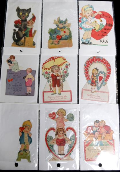 ALBUM OF 266 MOSTLY VINTAGE VALENTINES,