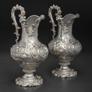 A Pair of American Repousse Silver